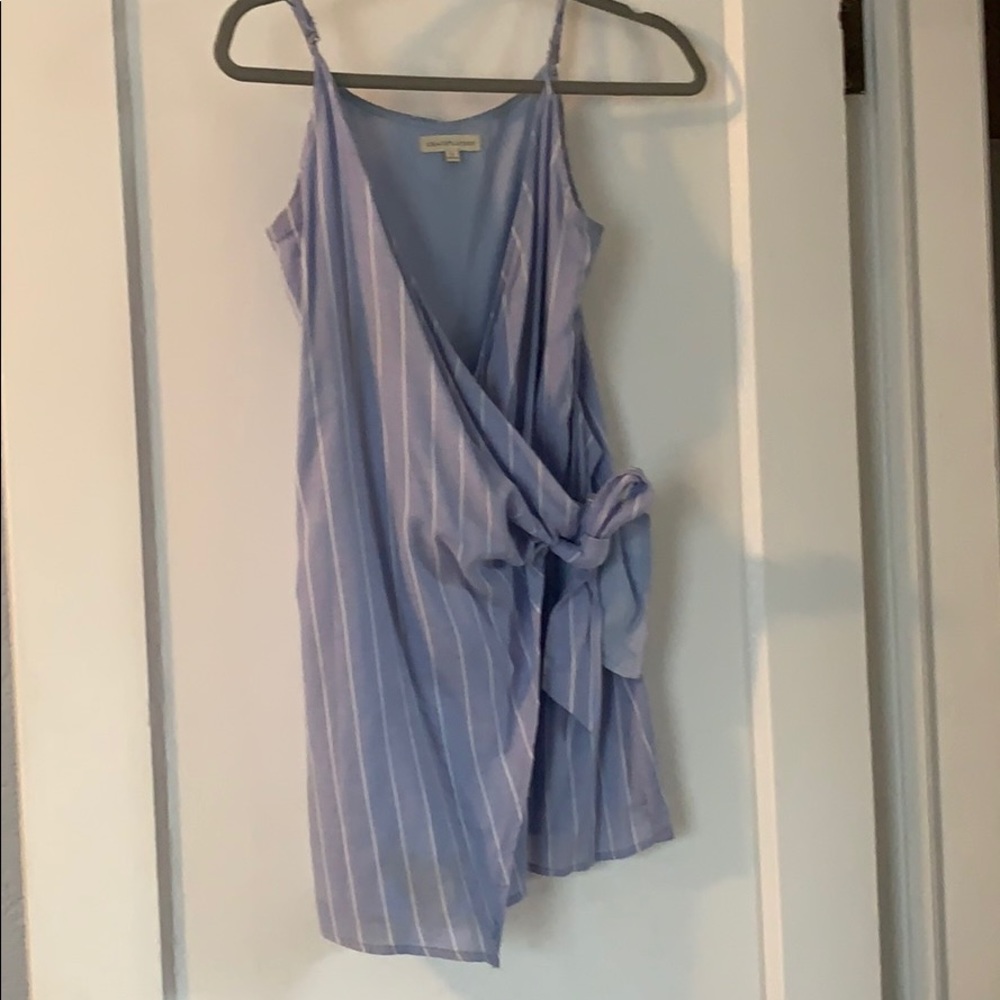 blue wrap dress
